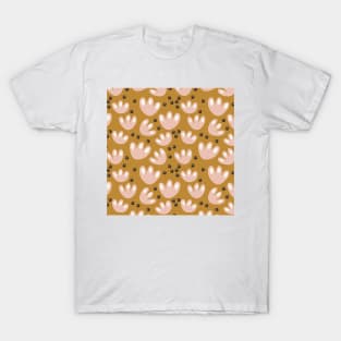 Pink petal honey pattern - Pink and Mustard Palette T-Shirt